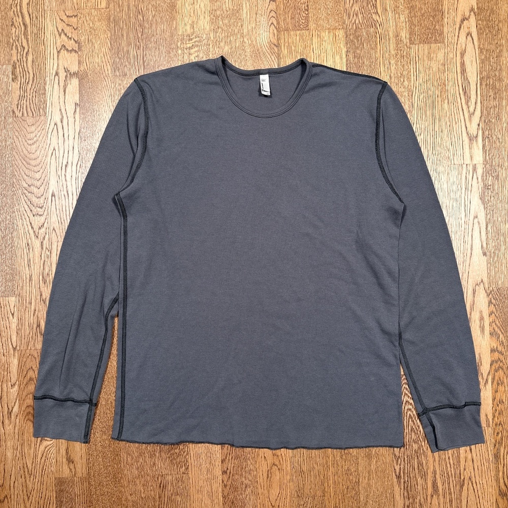 Vintage Y2K American Apparel Dexter Thermal Waffle Knit L/S T Shirt Mens 2XL